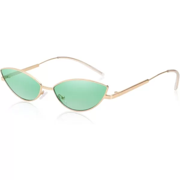 FEISEDY Fashion Designer Sunglasses Retro Small Petals Shape Arc Temple Design B2298Gradual Green