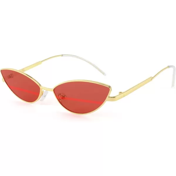 FEISEDY Fashion Designer Sunglasses Retro Small Petals Shape Arc Temple Design B2298Red Stripe