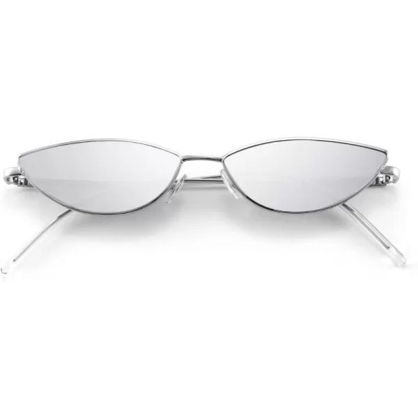 FEISEDY Fashion Designer Sunglasses Retro Small Petals Shape Arc Temple Design B2298Silver