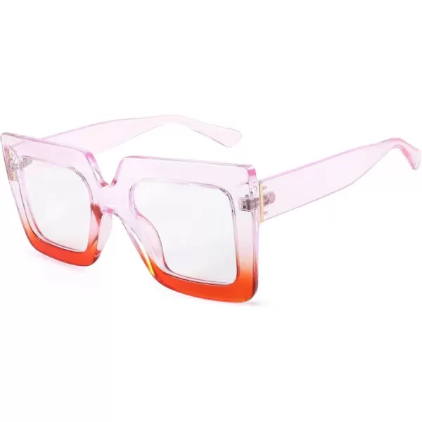 FEISEDY Fashion Oversized Blue Light Glasses for Women Anti Fatigue Thick Square Computer Eyewear B2381Purple