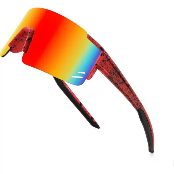 FEISEDY Kids Sunglasses Youth Baseball Sun Glasses UV400 Sports Teens Cycling Shades for Boys Girls Age 816 B0048red