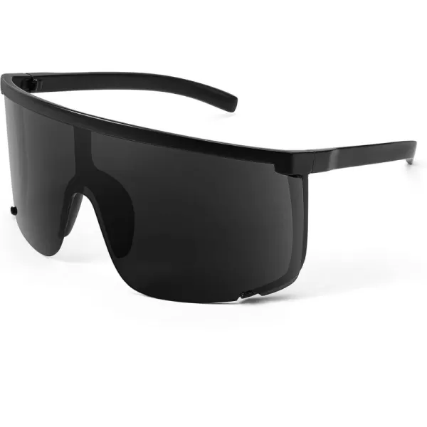 FEISEDY Men Women Sunglasses Sports Cycling Oversized 80s 90s Shades B4089Black