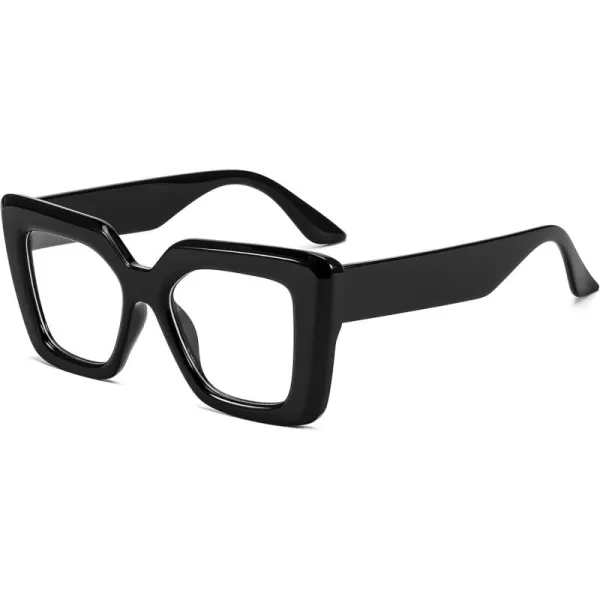 FEISEDY Oversized Square Blue Light Blocking Glasses for Women Men Fashion Computer Glasses Reduce Eye Strain B0111Black