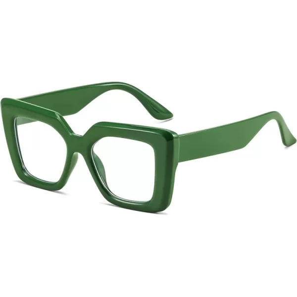 FEISEDY Oversized Square Blue Light Blocking Glasses for Women Men Fashion Computer Glasses Reduce Eye Strain B0111Green