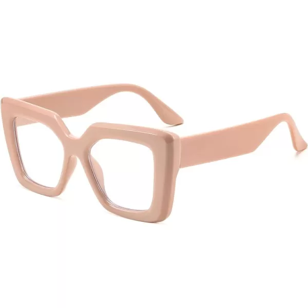 FEISEDY Oversized Square Blue Light Blocking Glasses for Women Men Fashion Computer Glasses Reduce Eye Strain B0111Khaki