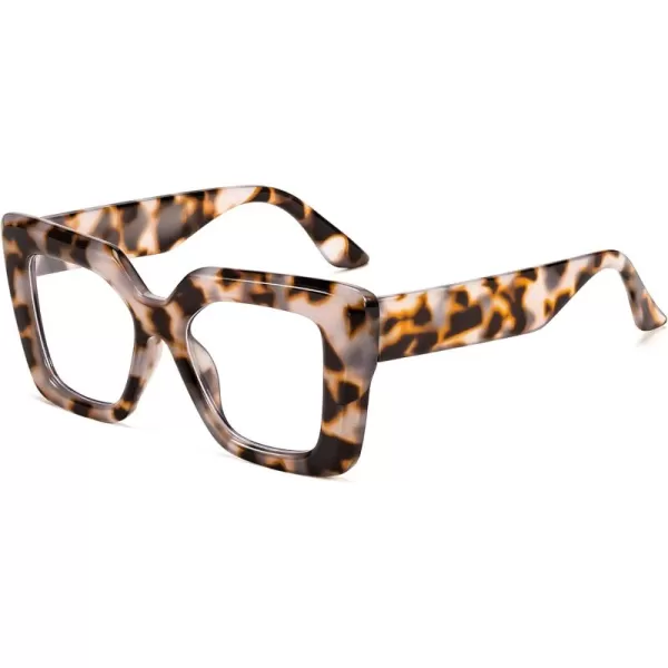 FEISEDY Oversized Square Blue Light Blocking Glasses for Women Men Fashion Computer Glasses Reduce Eye Strain B0111Leopard