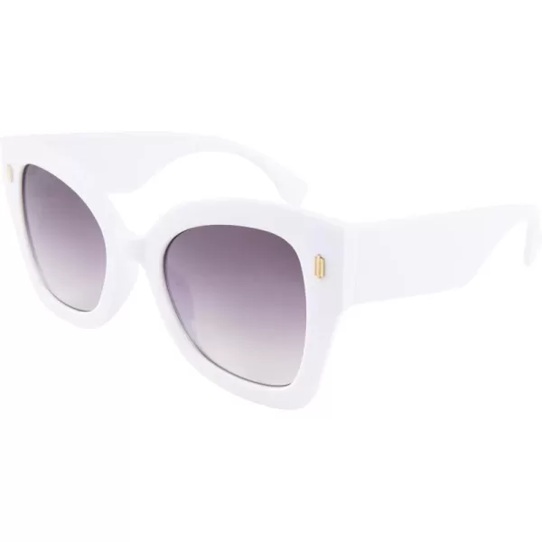 FEISEDY Retro Cat Eye Sunglasses Women Vintage Square Cateye Metal decorated Sunglasses B4032White