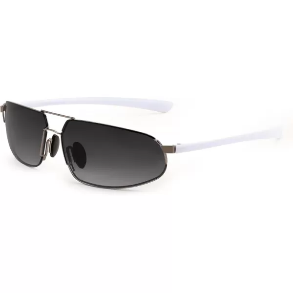 FEISEDY Vintage Sunglasses Men Polarized Aviator Metal Frame Lightweight Driving Fishing Running B0057Polarized Gradient Gray Lens Gunmetal Frame 04