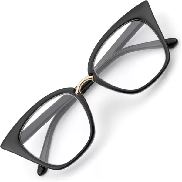 FEISEDY Women Oversized Cat Eye Reading Glasses Fashion Frame Readers B4072Black