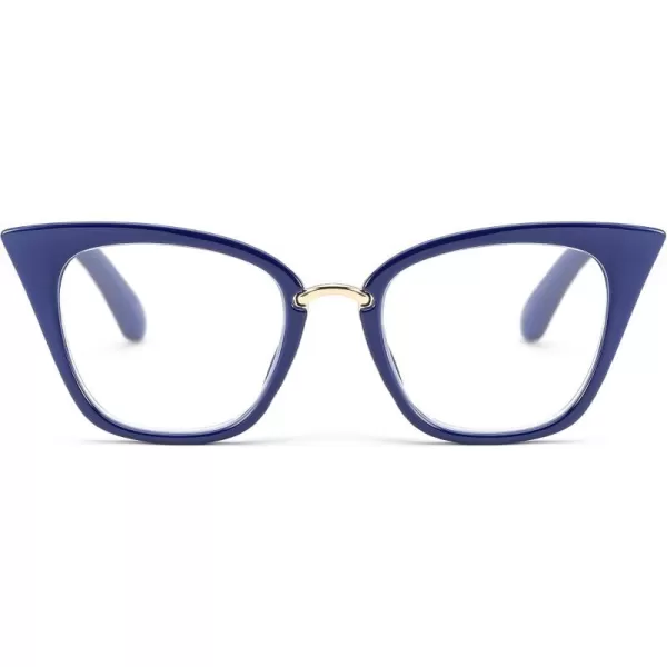 FEISEDY Women Oversized Cat Eye Reading Glasses Fashion Frame Readers B4072Blue