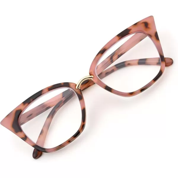 FEISEDY Women Oversized Cat Eye Reading Glasses Fashion Frame Readers B4072Pink Leopard