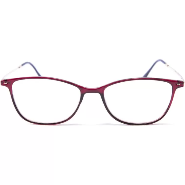 FEISEDY Blue Light Blocking Computer Reading Glasses Lightweight Frame Anti Eyestrain for Men Women B2681Red