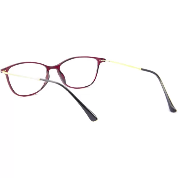 FEISEDY Blue Light Blocking Computer Reading Glasses Lightweight Frame Anti Eyestrain for Men Women B2681Red