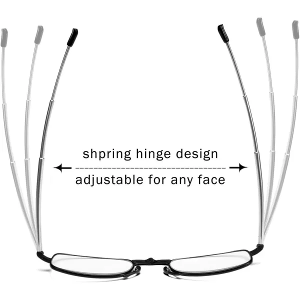 FEISEDY Folding Reading Glasses 2 Pack Unisex Reader Compact Glasses with Case B2432Blue and Red