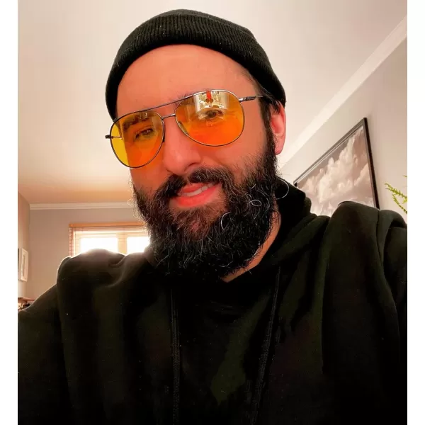 FEISEDY Night Driving Glasses Night Vision Aviator Anti Glare Eyewear for Men Women B2294Yellow