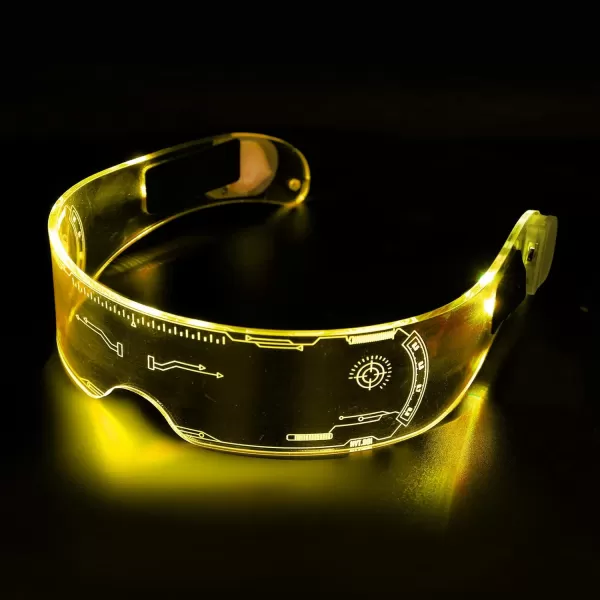 FEISEDY Punk LED Light Up Visor Glasses Cool Futuristic Style Party LED Neon Glasses Cosplay Halloween Shield B2787Bilateral Control Colorful