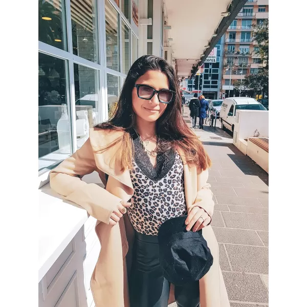 FEISEDY Reader Sunglasses for Women Men Square Tinted Reading Glasses B2895Black Frame  Gradual Grey Lens
