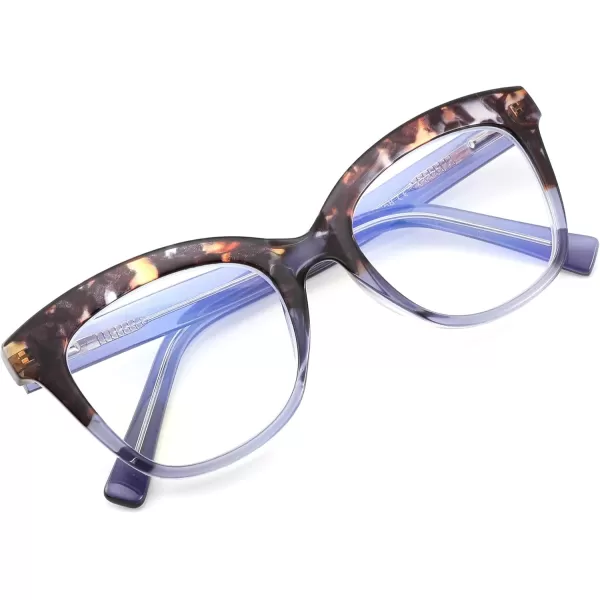 FEISEDY Retro Square Reading Glasses Anti Glare Digital Blue Light Blocking Eyestrain for Women Reader B0058Blue Leopard