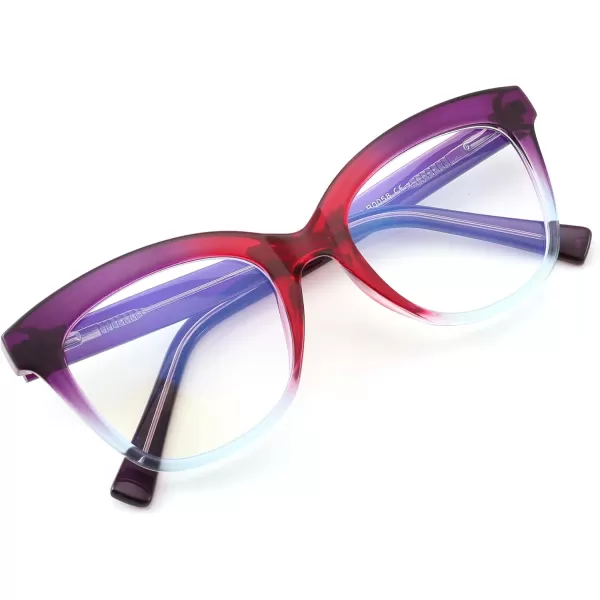 FEISEDY Retro Square Reading Glasses Anti Glare Digital Blue Light Blocking Eyestrain for Women Reader B0058Purple Leopard