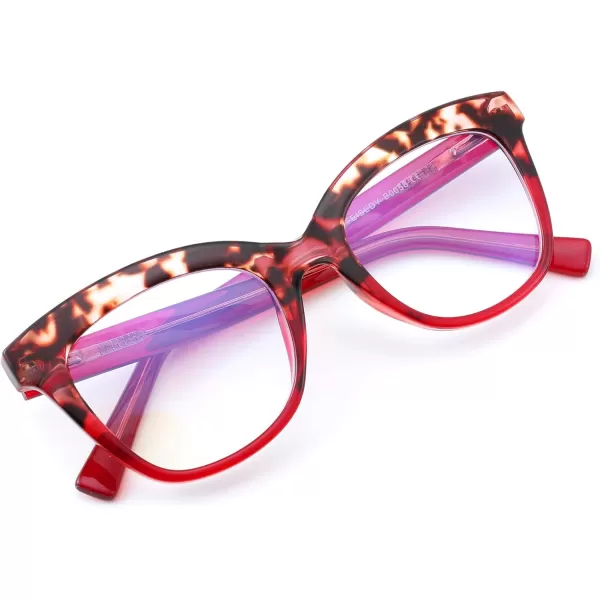 FEISEDY Retro Square Reading Glasses Anti Glare Digital Blue Light Blocking Eyestrain for Women Reader B0058Red Leopard