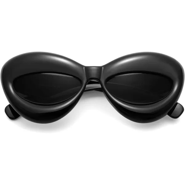 FEISEDY Sunglasses Womens Inflated Fun Lip Shape Sun Glasses Men Cat Eye Thick Frame for Festival Party B4126Black