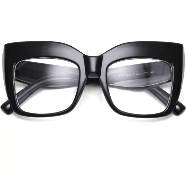 FEISEDY Womens Square Oversized Blue Light Filtering Reading Glasses B2627Black