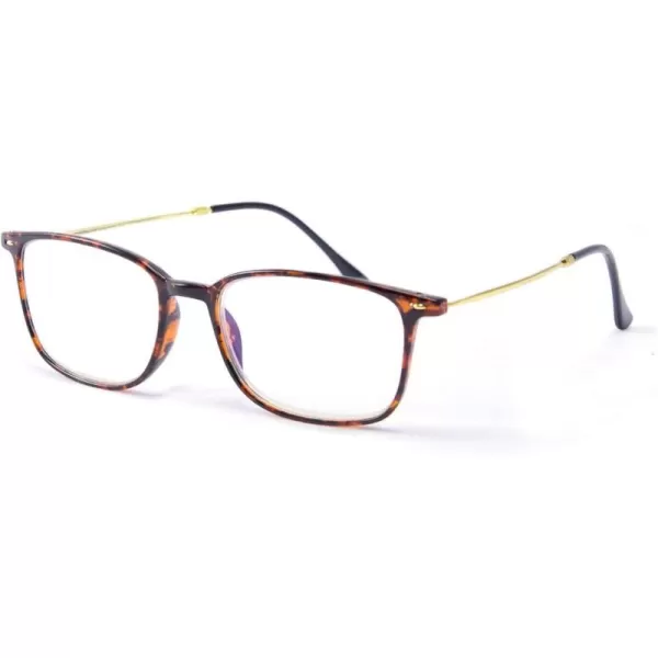 FEISEDY Blue Light Blocking Computer Reading Glasses Lightweight Frame Anti Eyestrain for Men Women B2681Leopard