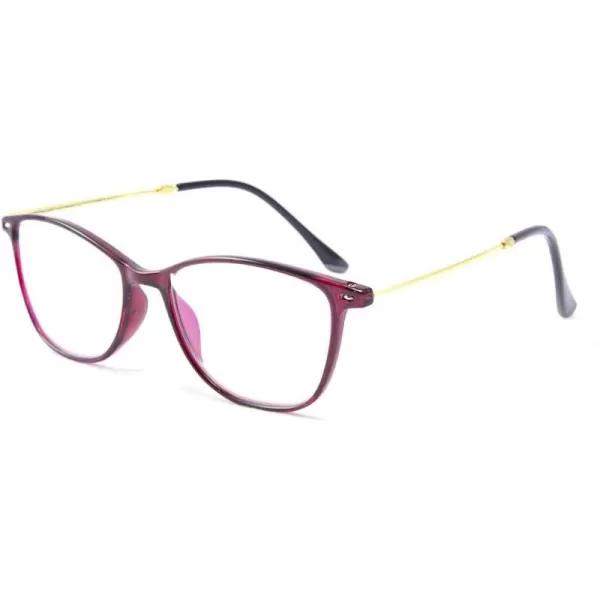 FEISEDY Blue Light Blocking Computer Reading Glasses Lightweight Frame Anti Eyestrain for Men Women B2681Red