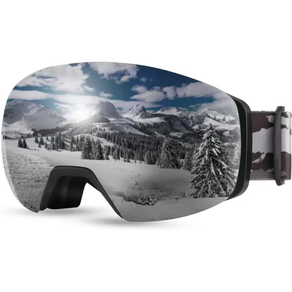 FEISEDY Magnetic Ski Goggles for Men Women Youth Frameless Snow Goggles 100 UV Protection Snowboard Goggles B0020Revoblack Vlt 13