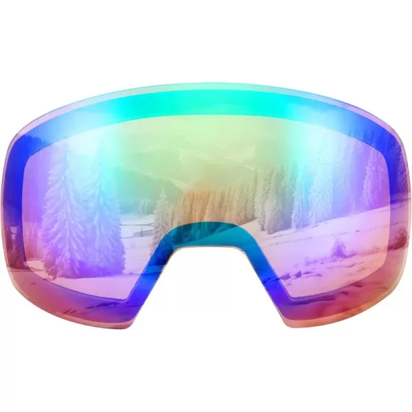 FEISEDY Magnetic Ski Goggles for Men Women Youth Frameless Snow Goggles 100 UV Protection Snowboard Goggles B0020Revogreen Mirrored Lens Vit 15