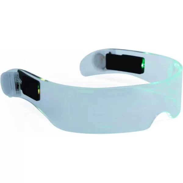 FEISEDY Punk LED Light Up Visor Glasses Cool Futuristic Style Party LED Neon Glasses Cosplay Halloween Shield B2787Bilateral Control Colorful