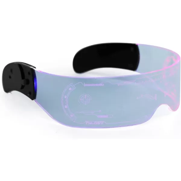FEISEDY Punk LED Light Up Visor Glasses Cool Futuristic Style Party LED Neon Glasses Cosplay Halloween Shield B2787Upgraded Bilateral Control of Discoloration