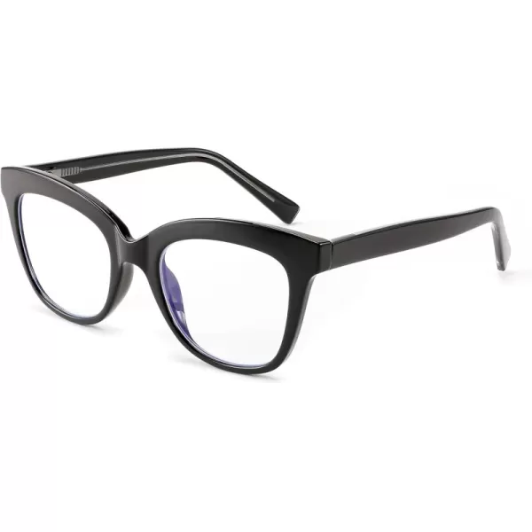 FEISEDY Retro Square Reading Glasses Anti Glare Digital Blue Light Blocking Eyestrain for Women Reader B0058Black