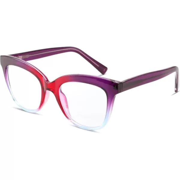 FEISEDY Retro Square Reading Glasses Anti Glare Digital Blue Light Blocking Eyestrain for Women Reader B0058Purple Leopard