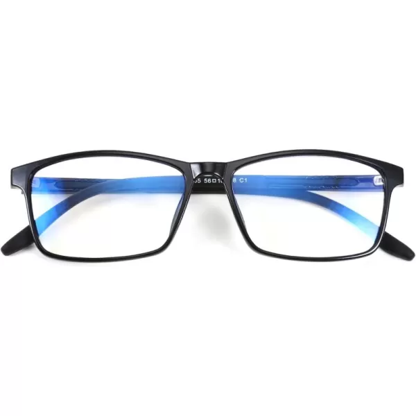 FEISEDY Square Men TR90 Frame Blue Light Blocking Reading Glasses TR90 Rectangle Men Anti Blue Light Computer Reader B9026Black