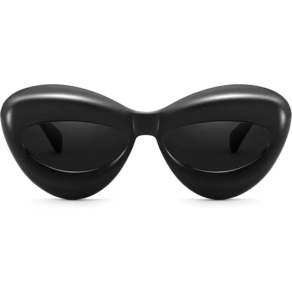 FEISEDY Sunglasses Womens Inflated Fun Lip Shape Sun Glasses Men Cat Eye Thick Frame for Festival Party B4126Black