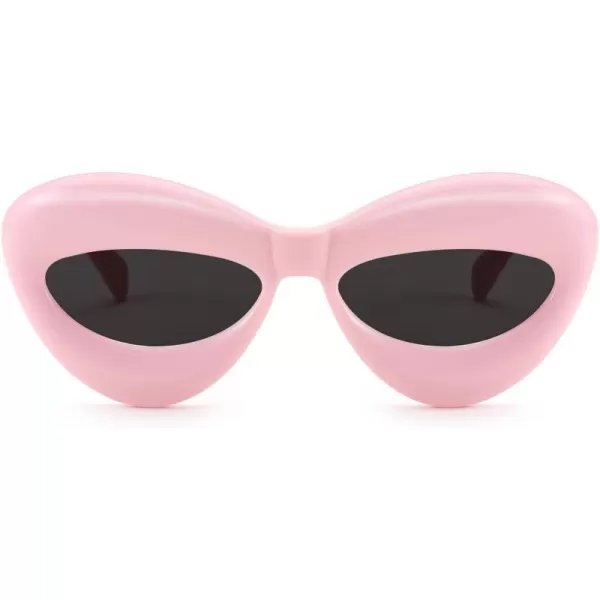 FEISEDY Sunglasses Womens Inflated Fun Lip Shape Sun Glasses Men Cat Eye Thick Frame for Festival Party B4126Pink