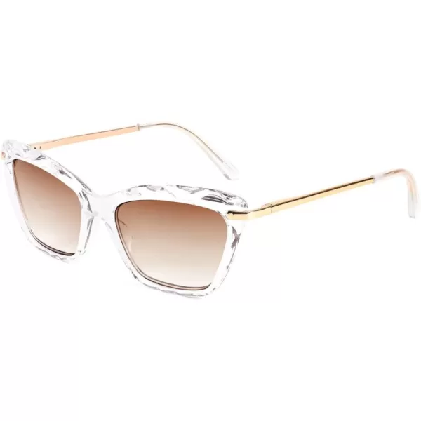 FEISEDY Vintage Cat Eye Reading Sunglasses Full Lens Women Sun Reader Glasses Spring Hinges B2896Champagne