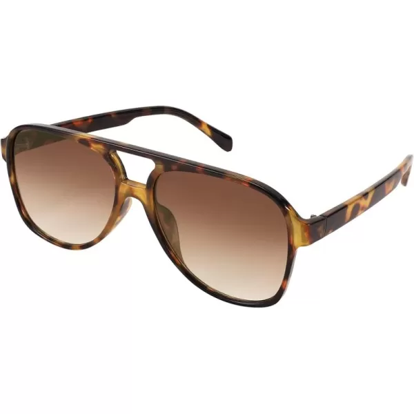 FEISEDY Vintage Retro 70s Plastic Aviator Sunglasses Women Men Classic Large Squared Frame B2751Leopard