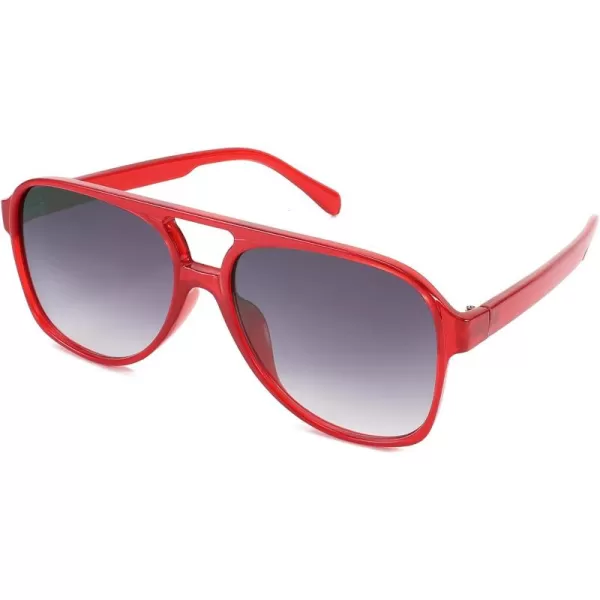FEISEDY Vintage Retro 70s Plastic Aviator Sunglasses Women Men Classic Large Squared Frame B2751Wine