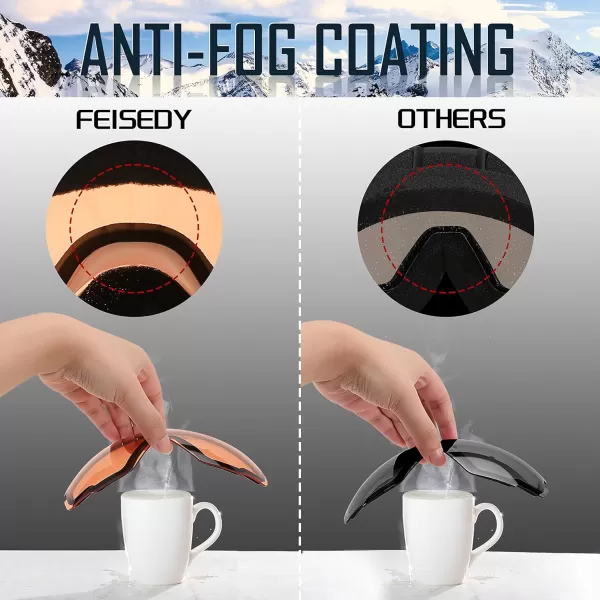 FEISEDY Goggles OTG  Over Glasses MotorcycleSkiSnowmobile Goggles for Men Women ampamp Youth  100 UV Protection B2960A1revopurple Vlt 69