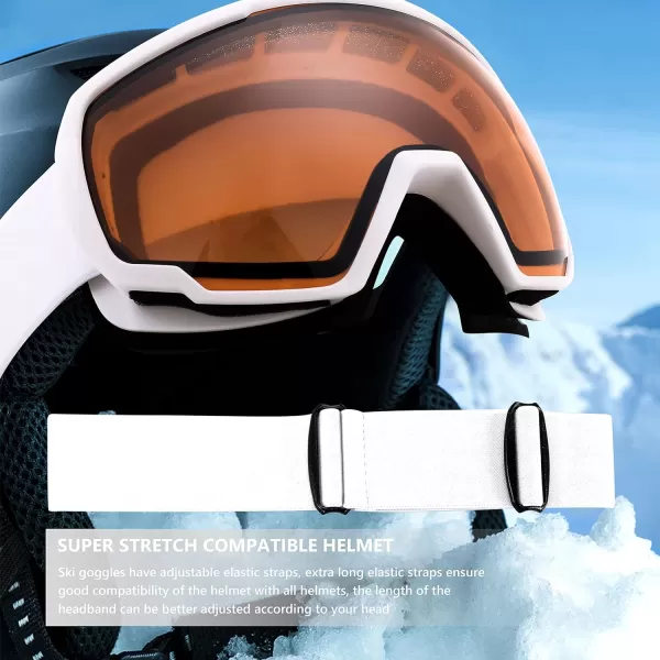 FEISEDY Goggles OTG  Over Glasses MotorcycleSkiSnowmobile Goggles for Men Women ampamp Youth  100 UV Protection B2960Orange Vlt 46