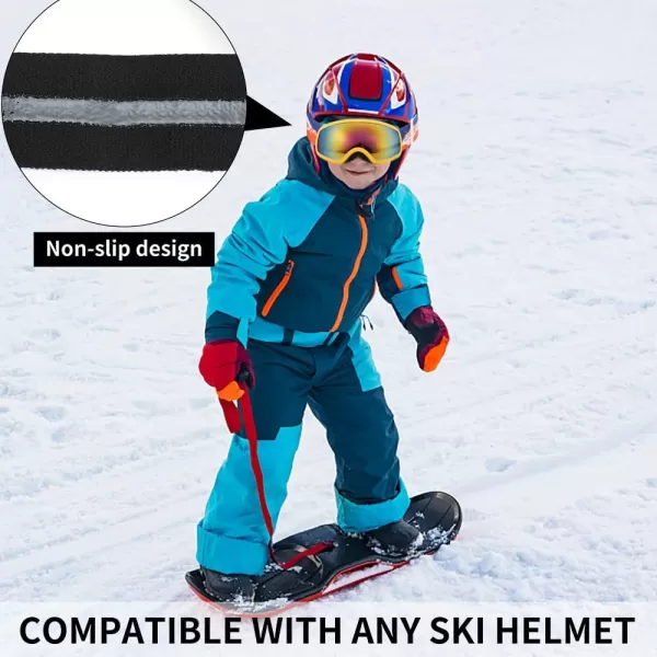 FEISEDY Kids Ski GogglesSnowboard Goggles for Boys Girl YouthOTG Anti Fog UV Protection Snow Goggles B0019Orange Frame  Red Mirrored Lens Vlt 11