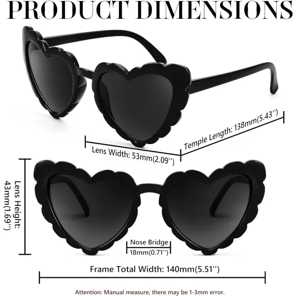 FEISEDY Love Heart Shaped Sunglasses for Women Trendy Retro Cat Eye Mod Style Stylish Glasses B2336001 Black Grey Lens