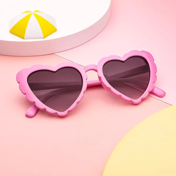FEISEDY Love Heart Shaped Sunglasses for Women Trendy Retro Cat Eye Mod Style Stylish Glasses B2336003 Pink  Gradient Grey Lens