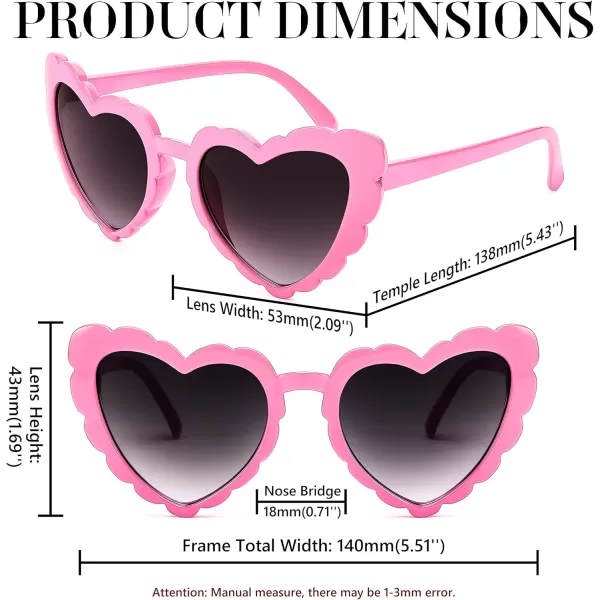 FEISEDY Love Heart Shaped Sunglasses for Women Trendy Retro Cat Eye Mod Style Stylish Glasses B2336003 Pink  Gradient Grey Lens