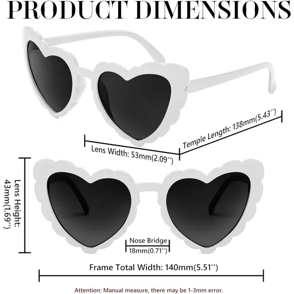 FEISEDY Love Heart Shaped Sunglasses for Women Trendy Retro Cat Eye Mod Style Stylish Glasses B2336004 White Grey Lens