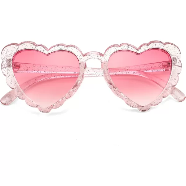 FEISEDY Love Heart Shaped Sunglasses for Women Trendy Retro Cat Eye Mod Style Stylish Glasses B2336006 Silverflash  Gradient Pink Lens