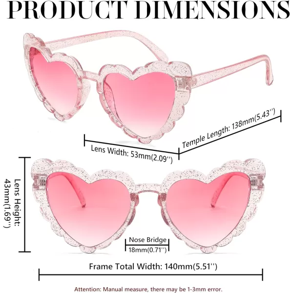 FEISEDY Love Heart Shaped Sunglasses for Women Trendy Retro Cat Eye Mod Style Stylish Glasses B2336006 Silverflash  Gradient Pink Lens