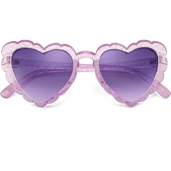 FEISEDY Love Heart Shaped Sunglasses for Women Trendy Retro Cat Eye Mod Style Stylish Glasses B2336007 Silverflash  Gradient Purple Lens